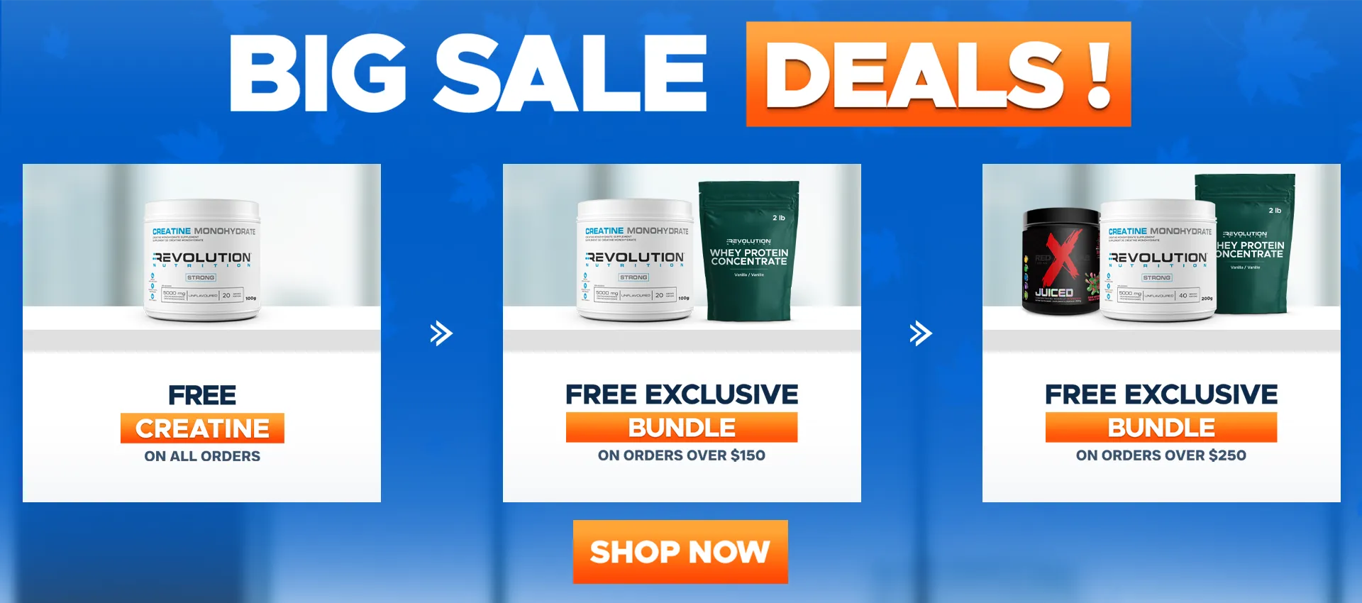 CLEARANCE SALE - Free creatine 20 Servings on all orders, choose between TNT and pure EAA over 99$ and high whey over 150$ and 50$ gift card over 250, you can only choose one gift at any given time