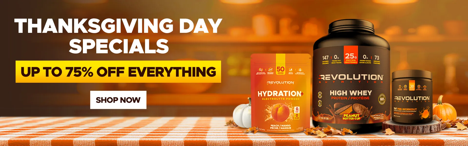 Thanksgiving banner shop now