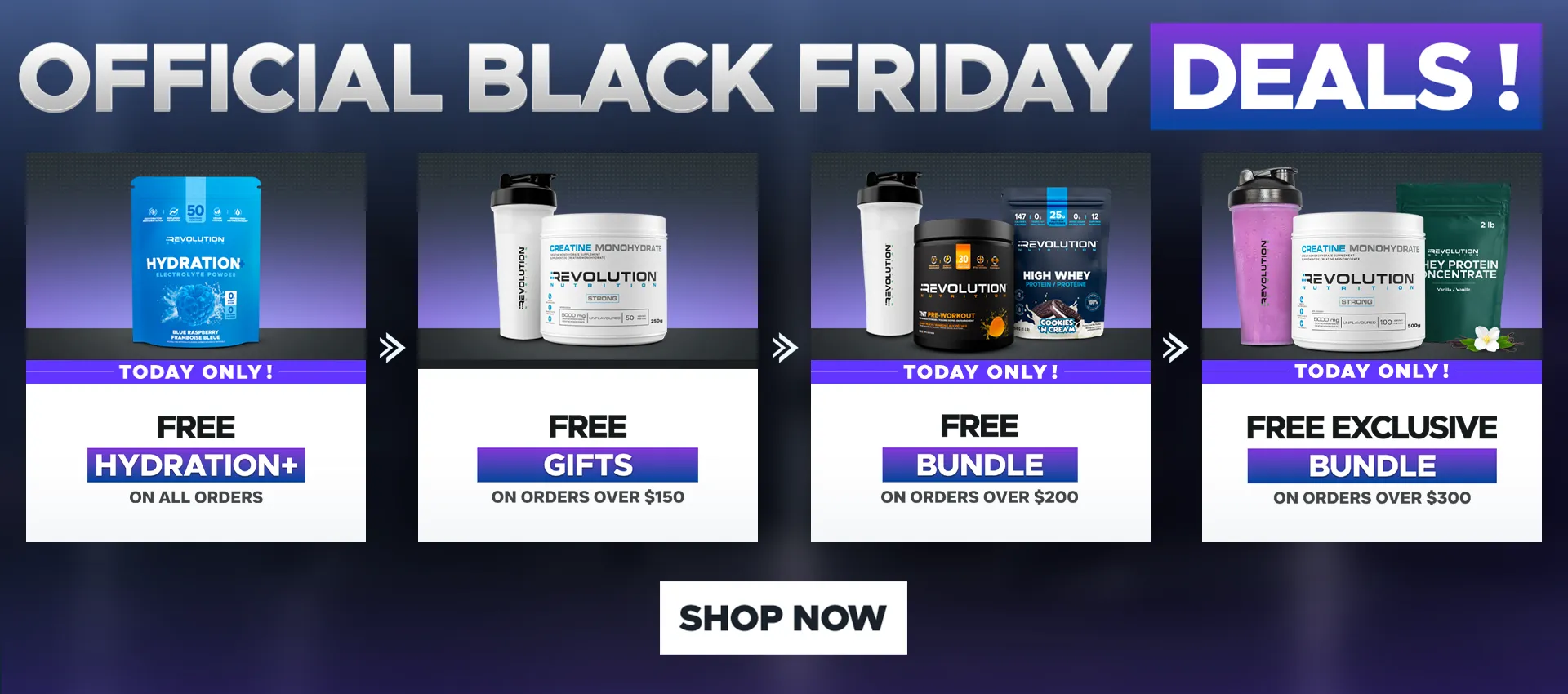 our tiers are free shipping over $99, free creating 1kg over $200 and a $50 e-gift card over $300