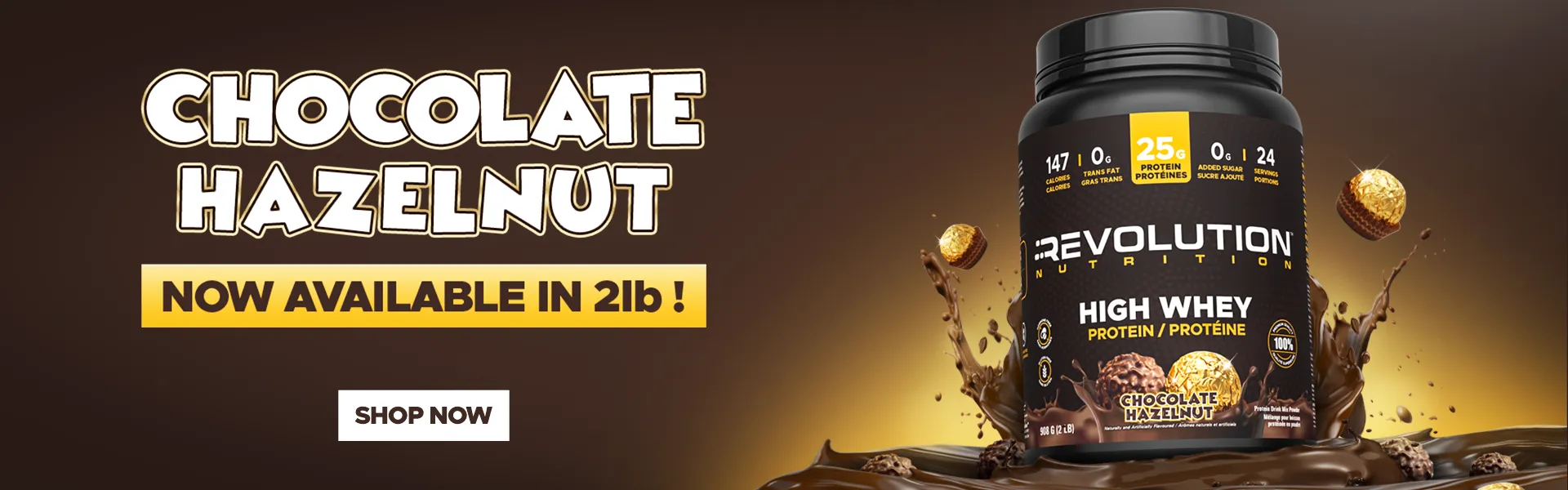 New high whey hazelnut 2lb, shop now