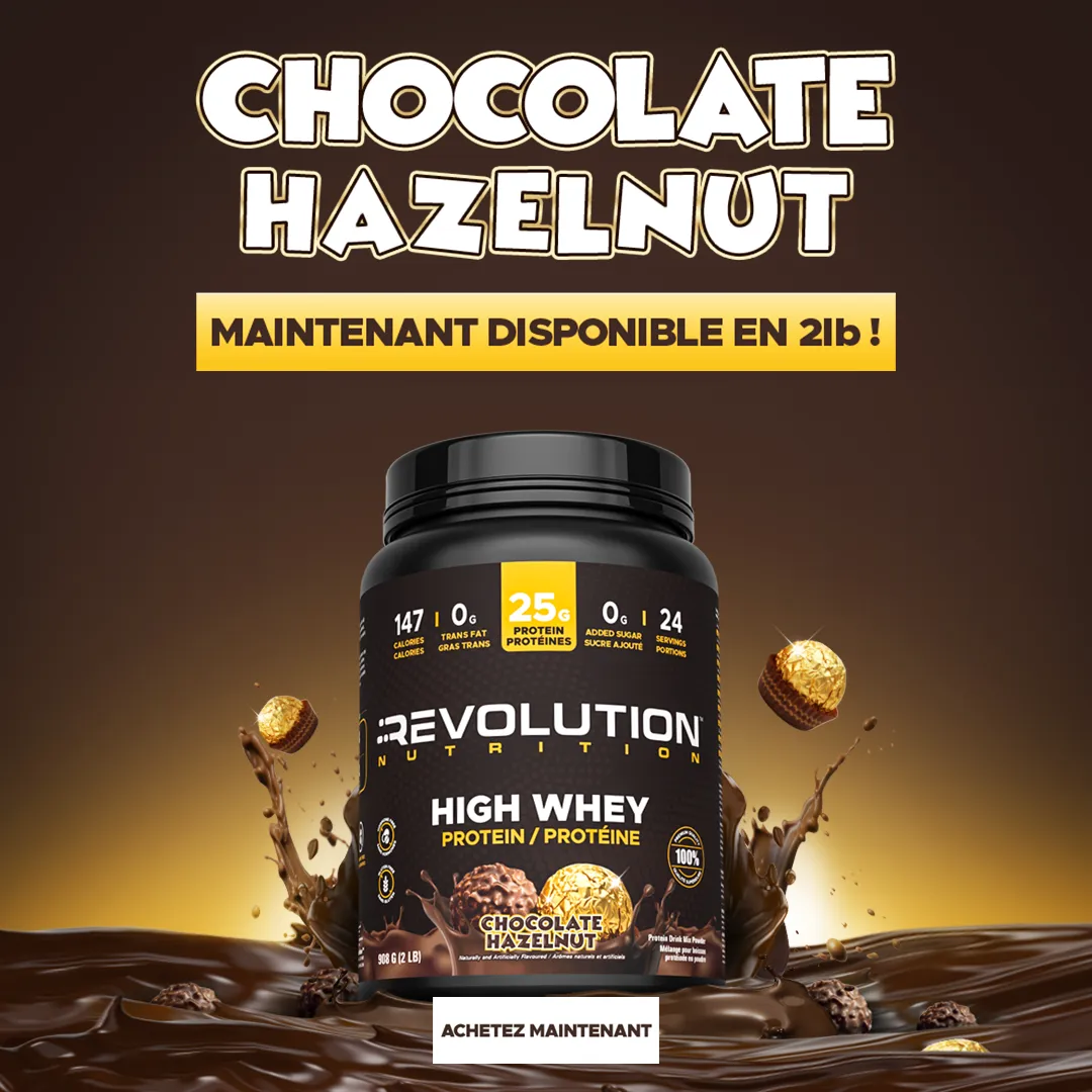 New High Whey flavor, chocolate hazelnut