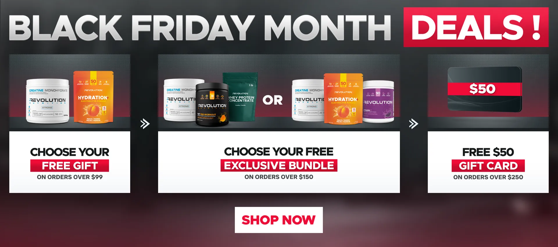 Black FRIDAY MONTH - Free gifts from creatine up to a 50$ gift card or bundles