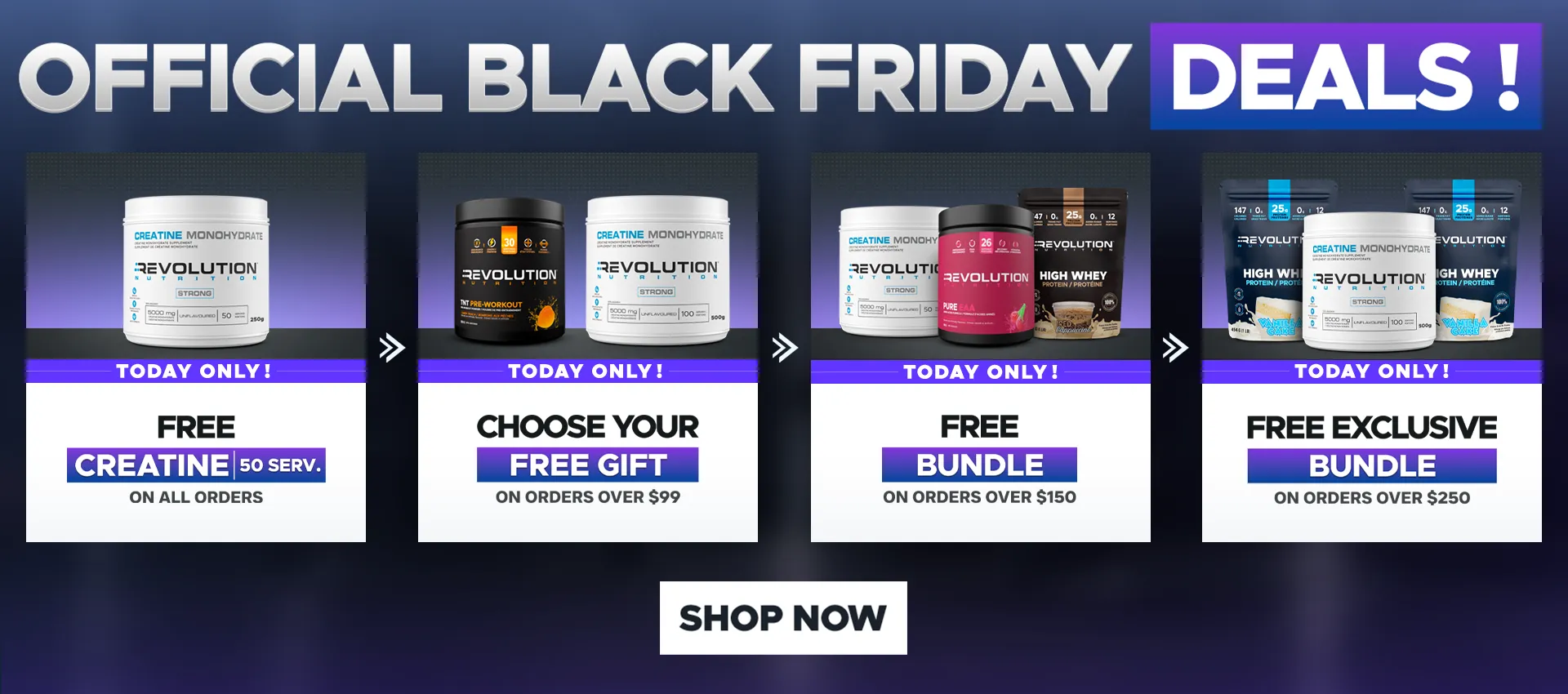Black FRIDAY MONTH - Free gifts from creatine up to a 50$ gift card or bundles
