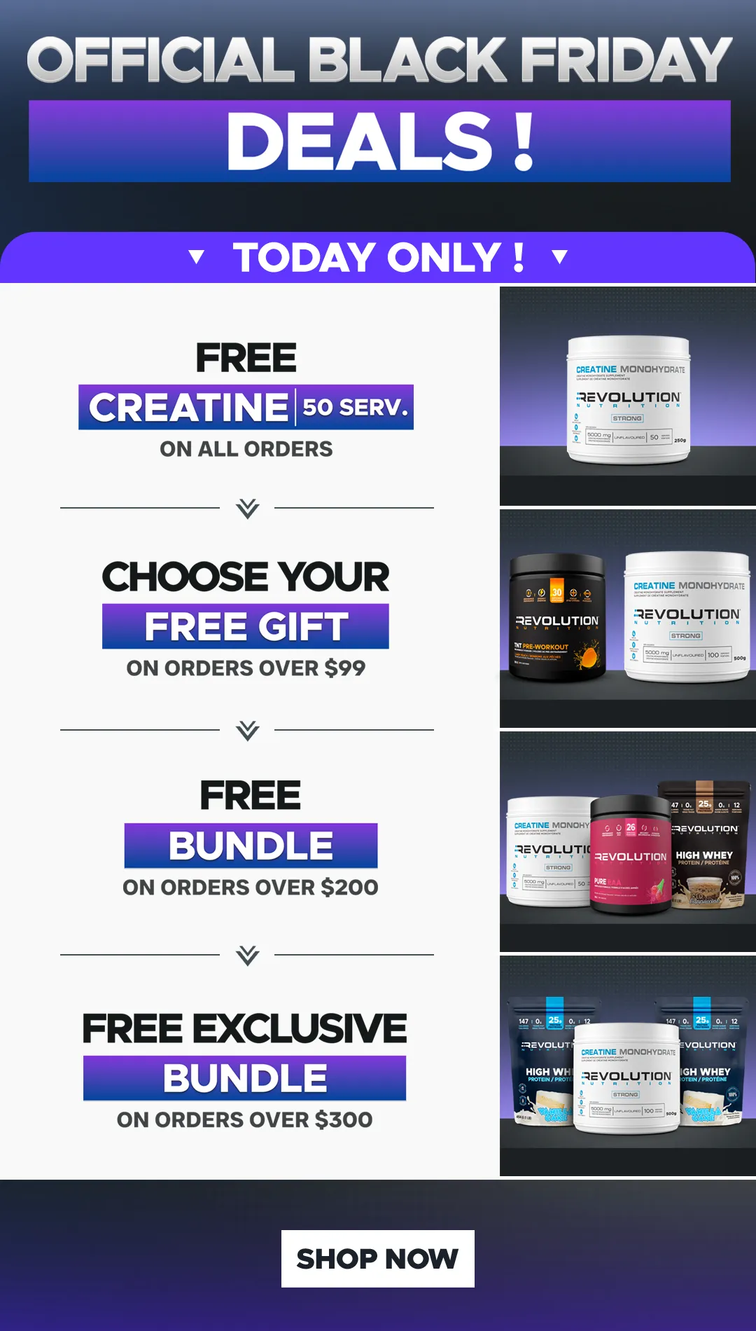 Black FRIDAY MONTH - Free gifts from creatine up to a 50$ gift card or bundles