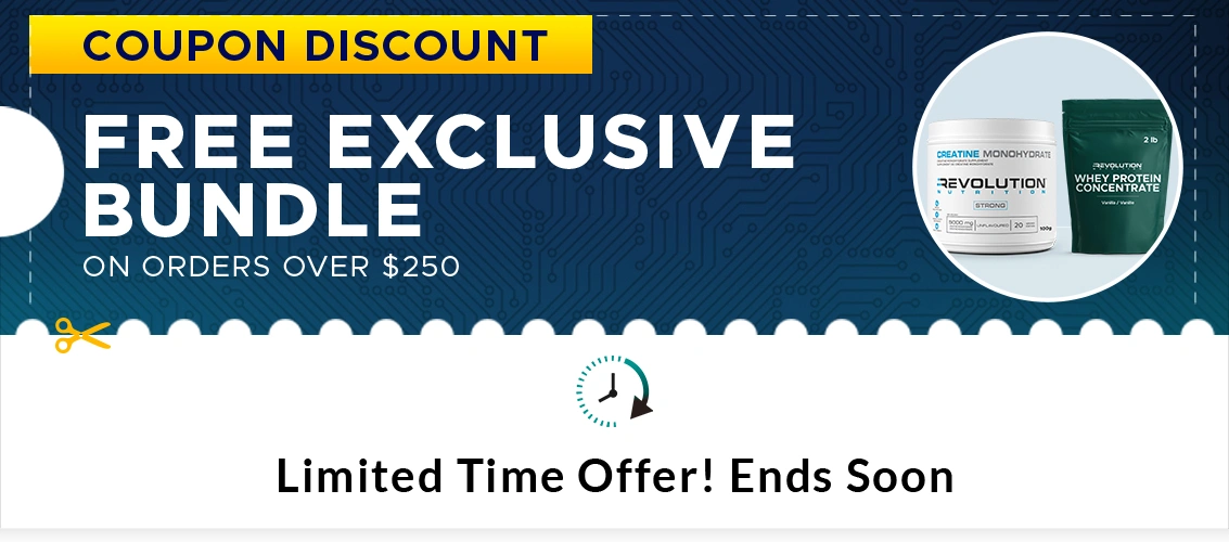 Revolution Nutrition Sale discount Promotion free bundle over 250$