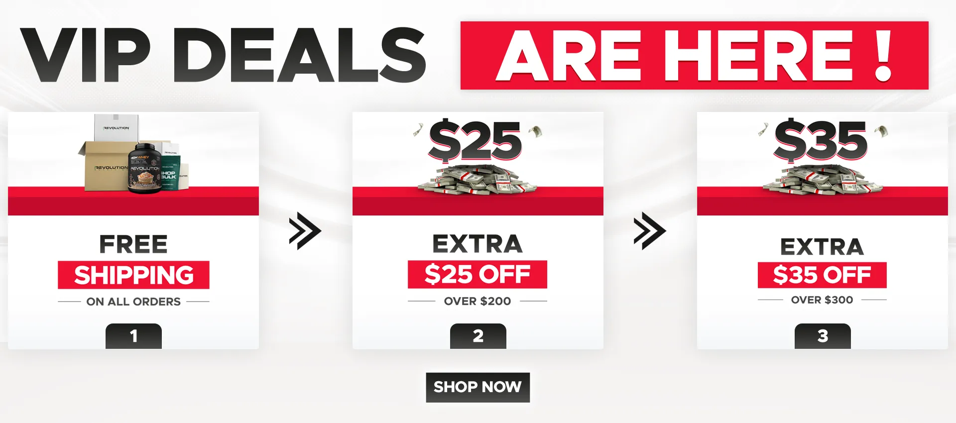our tiers are free shipping on all orders 25$ over 200 and 35 over 300