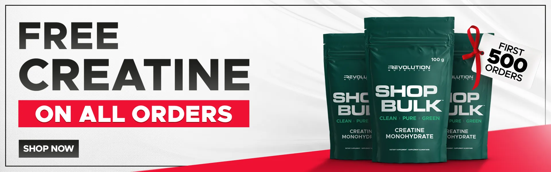 Free Creatine 250g - 50 servings over $120 - shop now