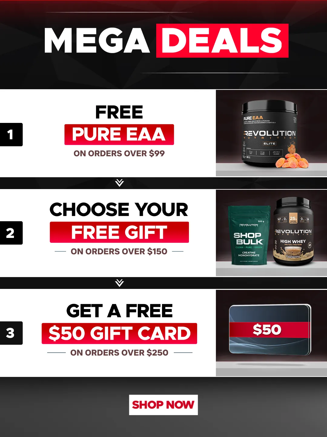 CLEARANCE SALE - free pure eaa or Creatine 50 Servings over $120, creatine 100 Servings or $20 gift card over $150 and $35 gift card over $200
