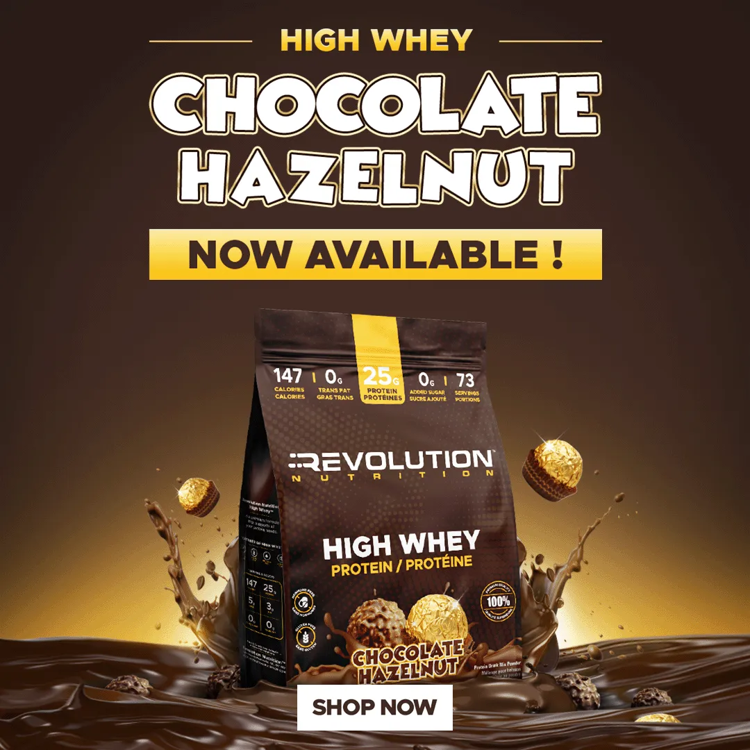 New High Whey flavor, chocolate hazelnut