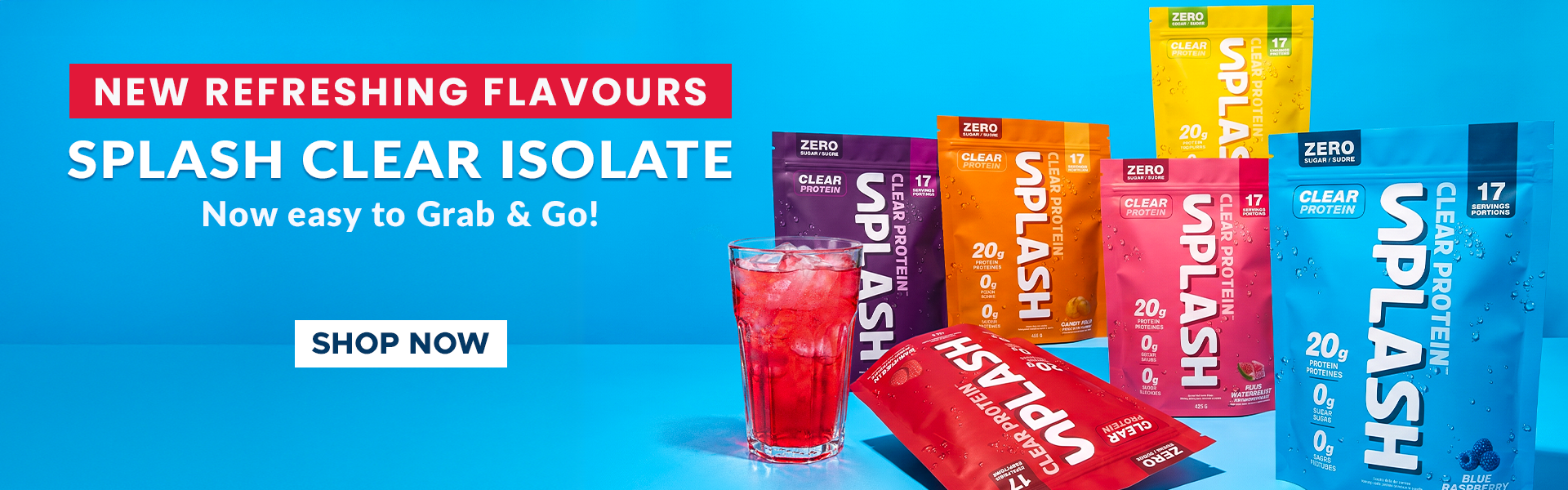new splash clear protein, shop now
