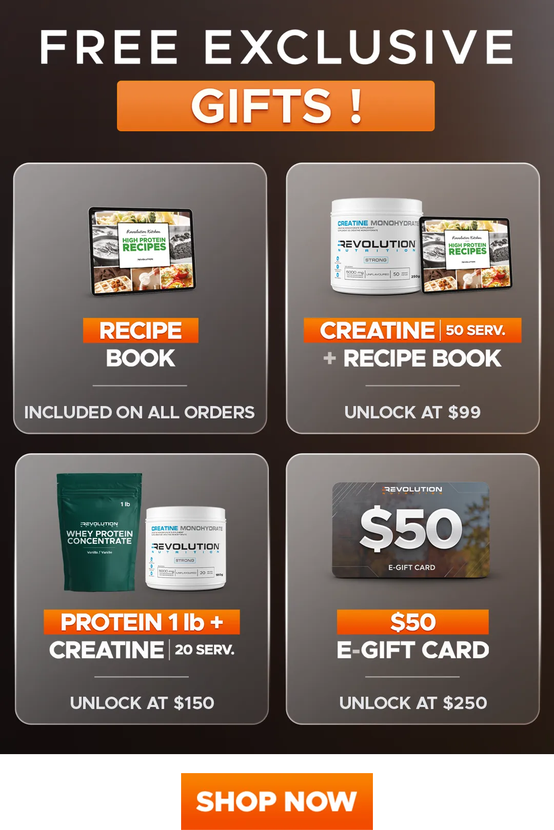choose your gift across multiple tier