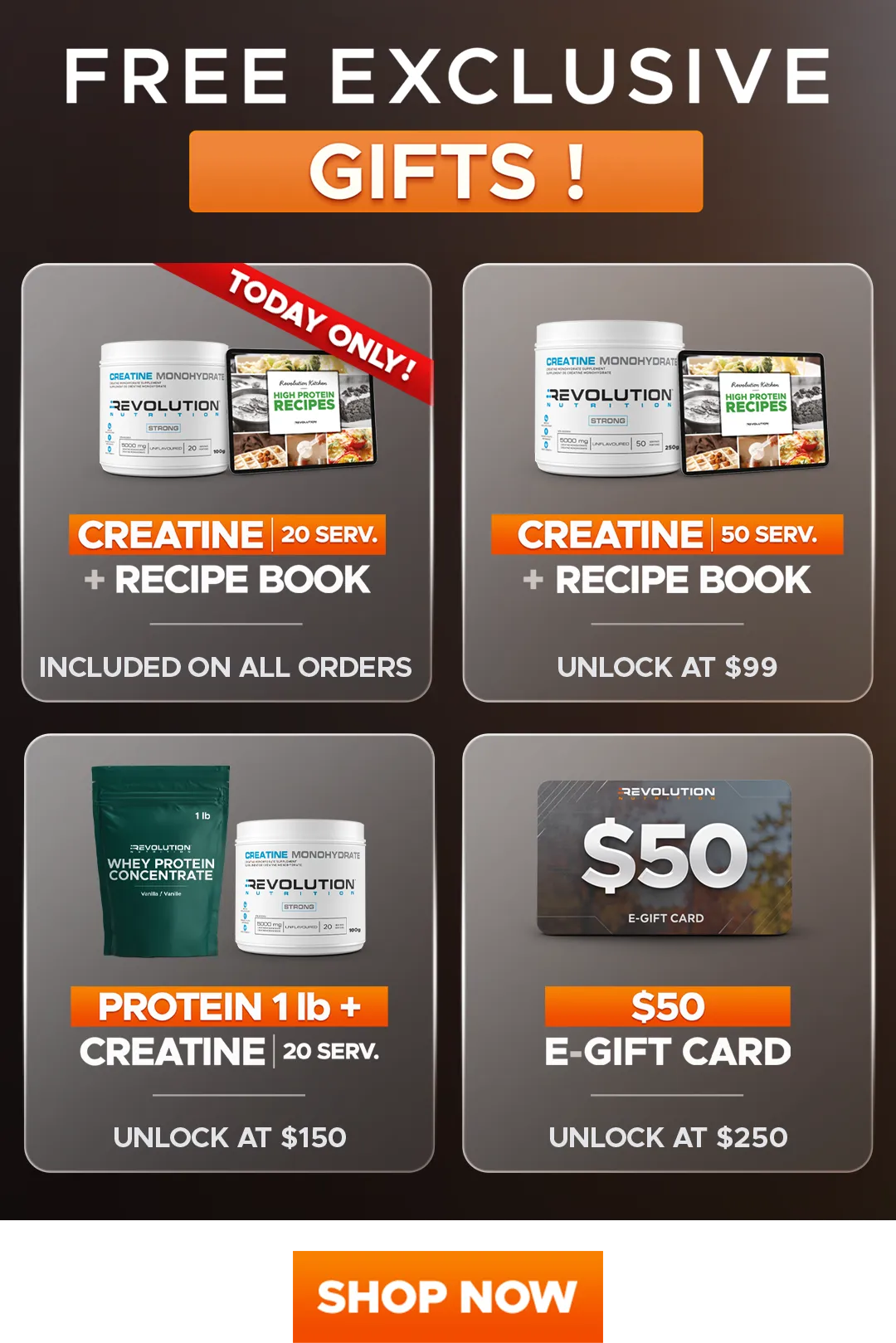 choose your gift across multiple tier