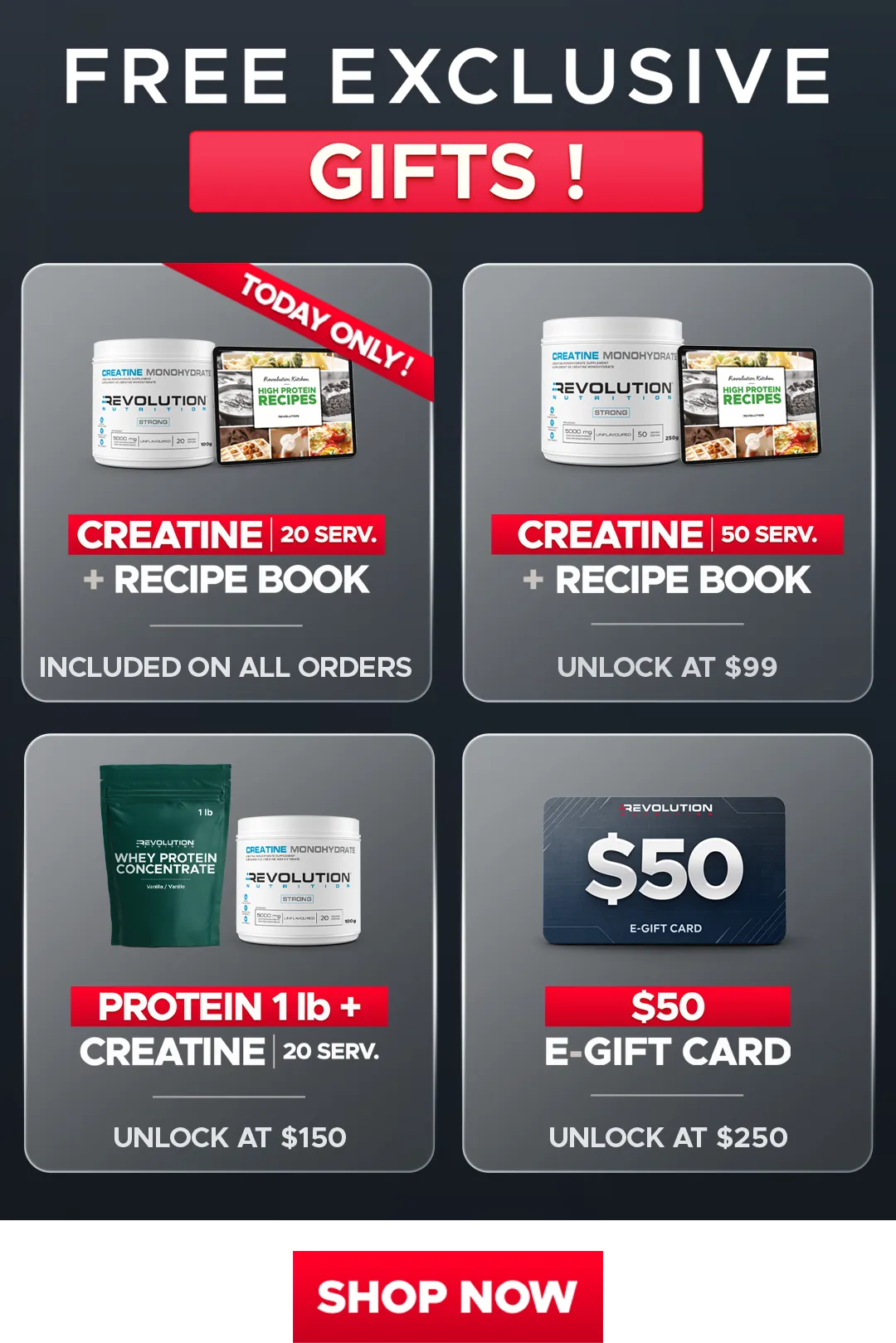choose your gift across multiple tier