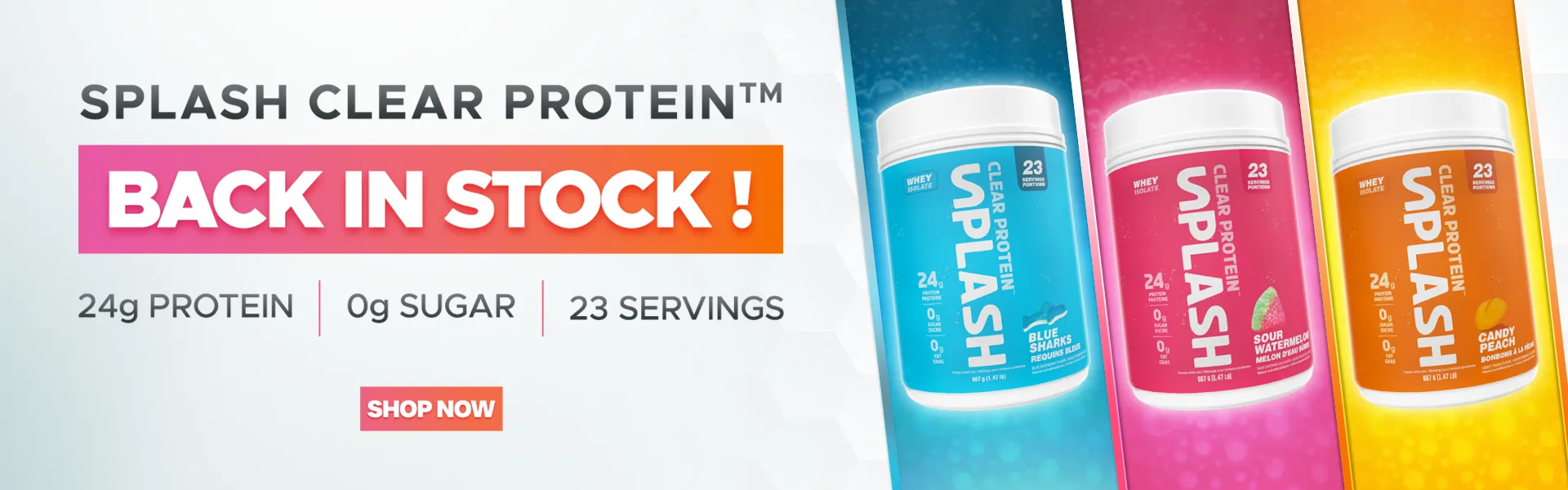splash clear protein is back in stock